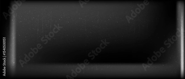 Fototapeta Old shabby grainy film overlay effect, Abstract dark bg cinema with noise and grainy texture, Vector illustration.