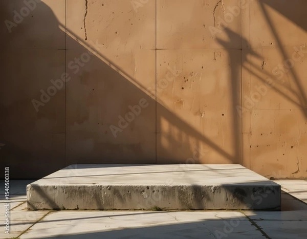 Fototapeta plataforma de hormigón frente a un muro