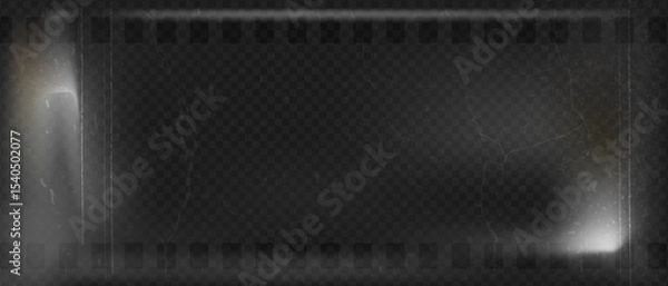 Fototapeta Old film texture overlay scratch and noise effect, bg vintage film with grain and bokeh flare effect, Vector vintage background.