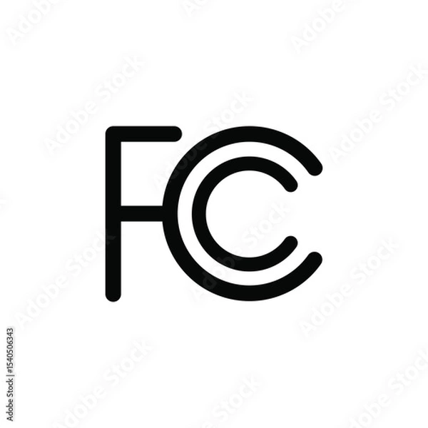 Obraz FCC Black Icon Vector.