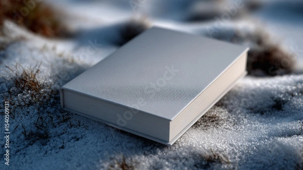 Obraz White book template on natural background.