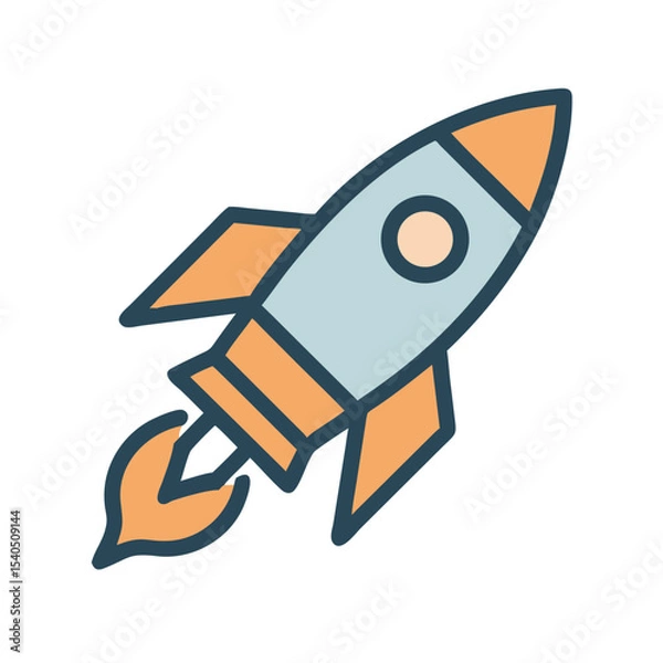Fototapeta space rocket vector illustration