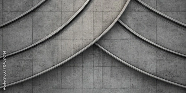 Fototapeta Construction infrastructure highway progress concept. Textured concrete surface with curved lines and grid patterns.