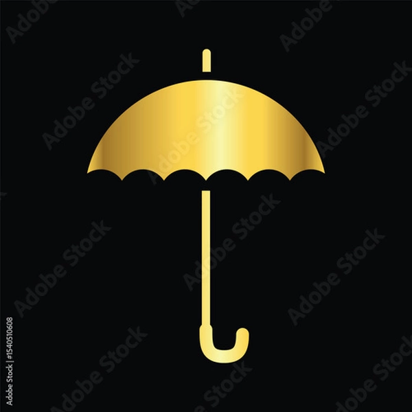Fototapeta gold color umbrella icon , template, flat, design, vector, illustrations, education, style, trendy, collections