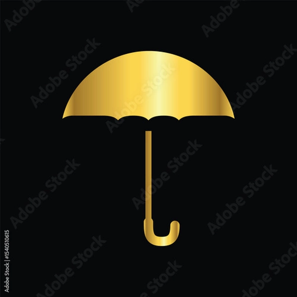 Fototapeta gold color umbrella icon , template, flat, design, vector, illustrations, education, style, trendy, collections