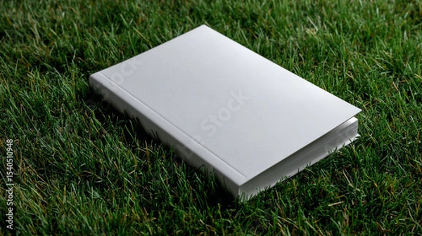 Obraz White book template on natural background.
