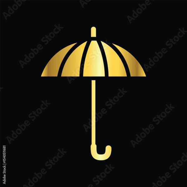 Fototapeta gold color umbrella icon , template, flat, design, vector, illustrations, education, style, trendy, collections