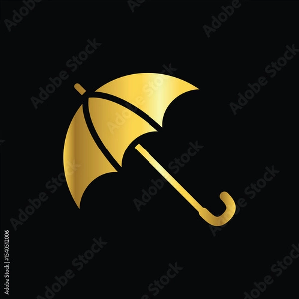 Fototapeta gold color umbrella icon , template, flat, design, vector, illustrations, education, style, trendy, collections