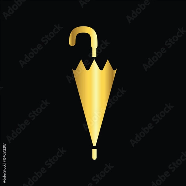 Fototapeta gold color umbrella icon , template, flat, design, vector, illustrations, education, style, trendy, collections