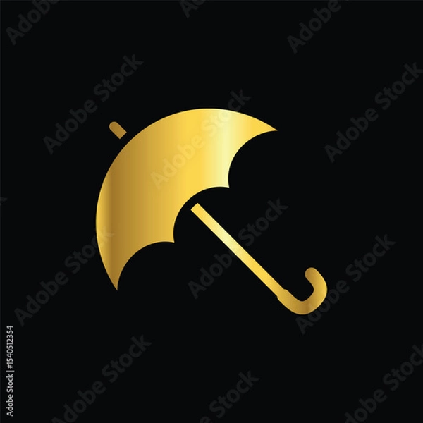 Fototapeta gold color umbrella icon , template, flat, design, vector, illustrations, education, style, trendy, collections