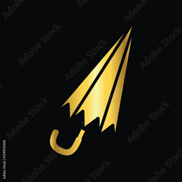 Fototapeta gold color umbrella icon , template, flat, design, vector, illustrations, education, style, trendy, collections