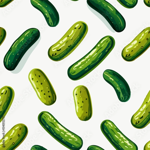 Obraz simple illustration on white background; isolated pickles; repeating pattern
