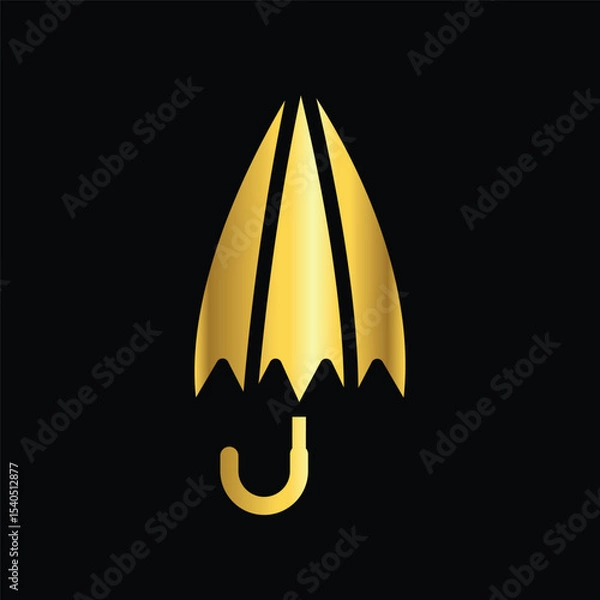 Fototapeta gold color umbrella icon , template, flat, design, vector, illustrations, education, style, trendy, collections