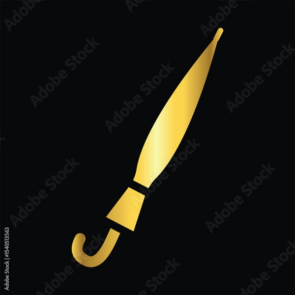 Fototapeta gold color umbrella icon , template, flat, design, vector, illustrations, education, style, trendy, collections