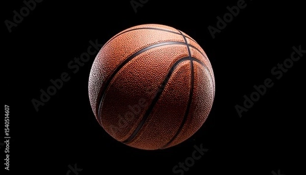 Obraz Basketball on Black Background.