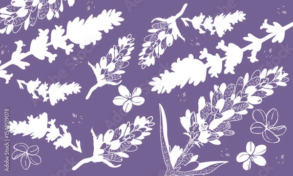 Obraz seamless floral pattern lavender, lavanda, flor,