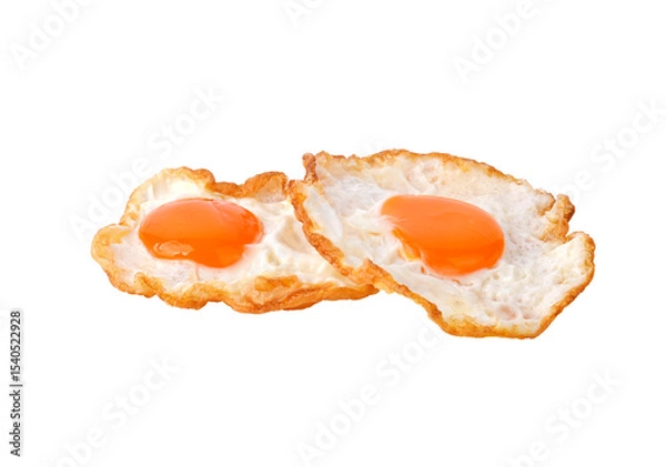 Obraz Fried sunny side up egg stacked on top of each other on transparent png