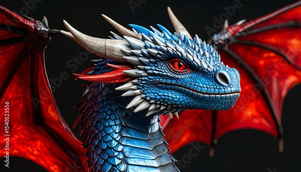 Fototapeta red dragon head