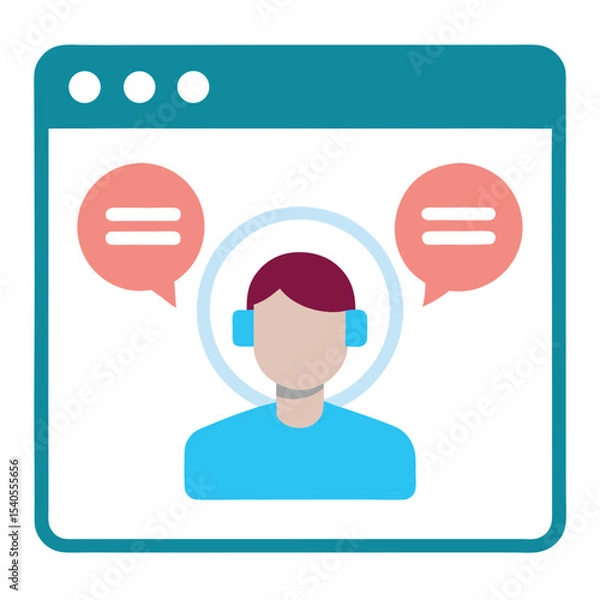 Fototapeta Chat Window With Support Conversation