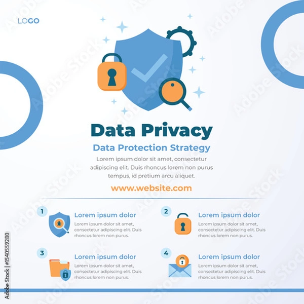 Obraz Cyber Security social media post design template