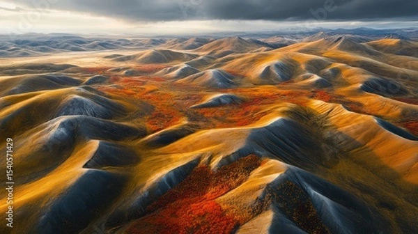 Fototapeta Autumnal Hues Across the Undulating Hills