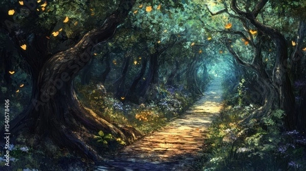 Fototapeta Enchanted Forest Path: A Journey into Fantasy
