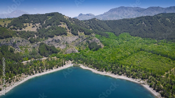 Obraz Aerial view Golcuk Nature Park lake, which is located in mid west Turkey.