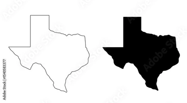 Obraz vector map of Texas isolated on a transparent background