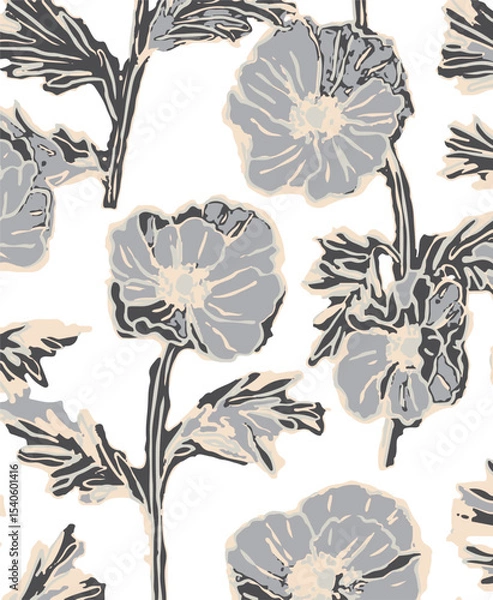 Obraz A beautiful multi  flower with a background, vector illustration, fabric print seamless pattern