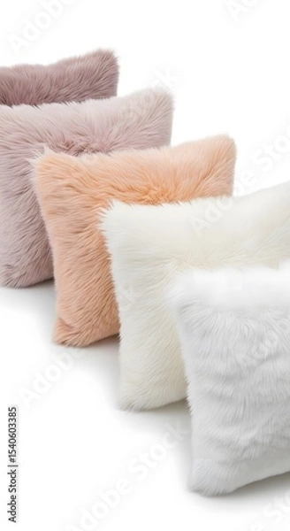 Obraz Luxurious Faux Fur Throw Pillows Soft, Plush, and Stylish Home Decor