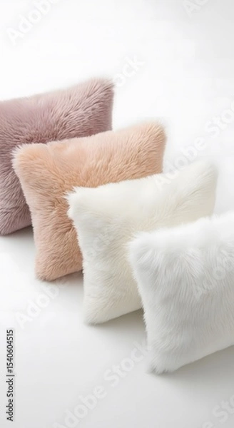 Obraz Luxurious Faux Fur Throw Pillows Soft, Plush, and Elegant Home Decor