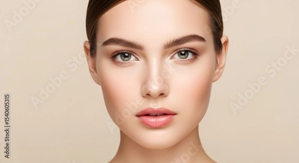Obraz Radiant Skin A Close-Up Portrait of a Woman with Flawless Complexion