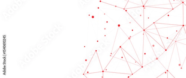 Obraz Vector modern line art with technology abstract background with connected line and dots	
