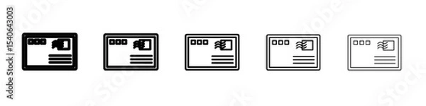 Obraz post card icon Flat design on isolated background