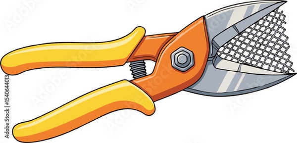 Fototapeta Orange-Handled Wire Cutters with Mesh Detail