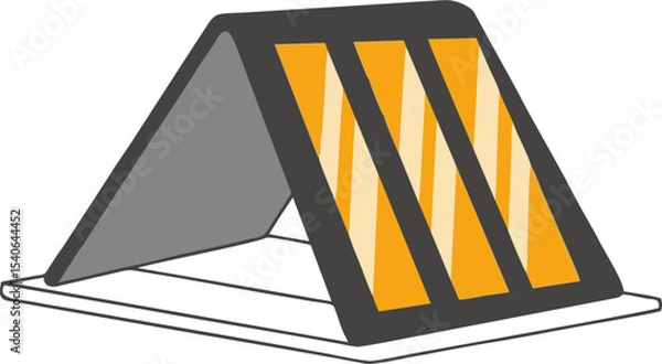 Fototapeta Simple, Triangular Sandwich Toaster Illustration with Orange Sections