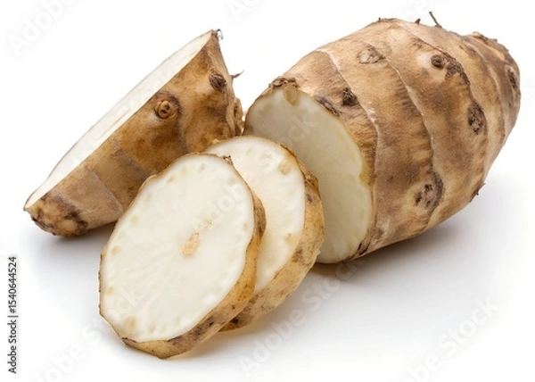 Obraz Jerusalem Artichoke Sunchokes On White Plate With Background
