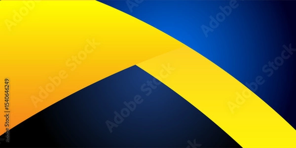 Fototapeta Modern abstract background with smooth blue and gold curved shapes, perfect for luxury, business