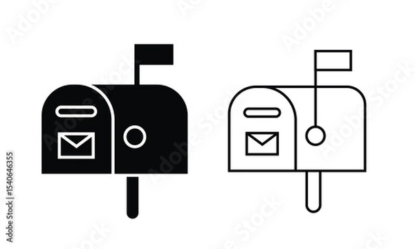 Fototapeta Mailbox icon vector illustration. Silhouette of mailbox vector symbol, Letterbox icon, symbol design for app, website, UI, UX. Vector illustration.