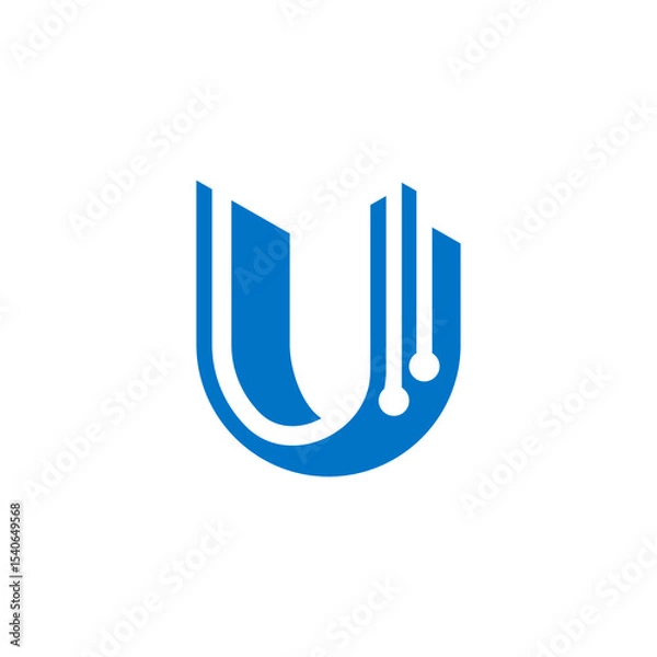 Obraz Letter U Technology.eps