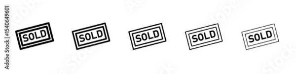 Obraz Sold icon Flat design on isolated background