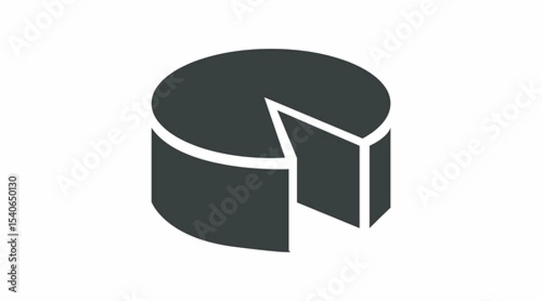 Fototapeta Cheese Icon. Vector isolated black and white flat editable illustration of a Cheese
