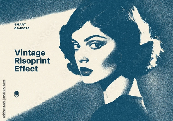 Obraz Vintage Risoprint Effect Mockup