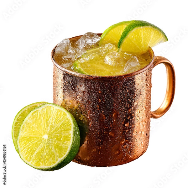 Fototapeta Moscou mule drink isolated on transparent background