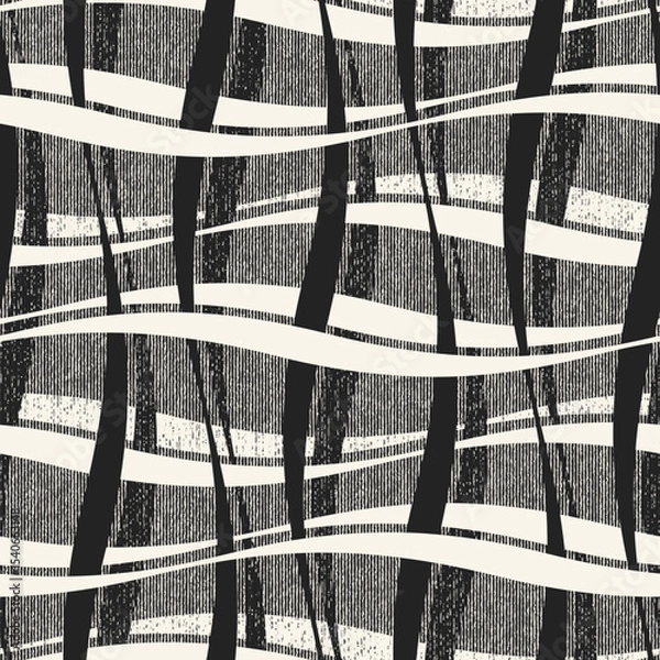 Fototapeta Monochrome Grain Curved Mesh Pattern