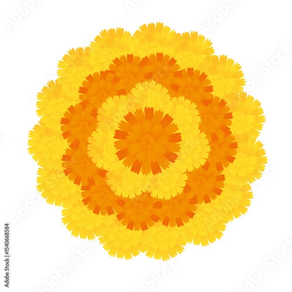 Fototapeta onam floral decoration or pookalam isolated on transparent background
