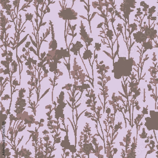 Obraz Floral seamless pattern with big flowers and Vector illustration.seamless floral watercolor pattern with garden pink, flowers roses, leaves, branches. Botanic tile, background.
