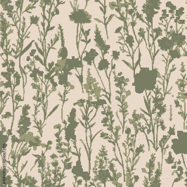 Obraz Floral seamless pattern with big flowers and Vector illustration.seamless floral watercolor pattern with garden pink, flowers roses, leaves, branches. Botanic tile, background.