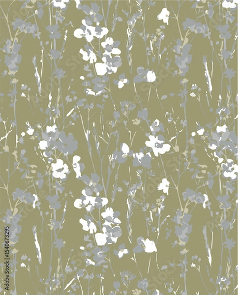 Obraz Floral seamless pattern with big flowers and Vector illustration.seamless floral watercolor pattern with garden pink, flowers roses, leaves, branches. Botanic tile, background.