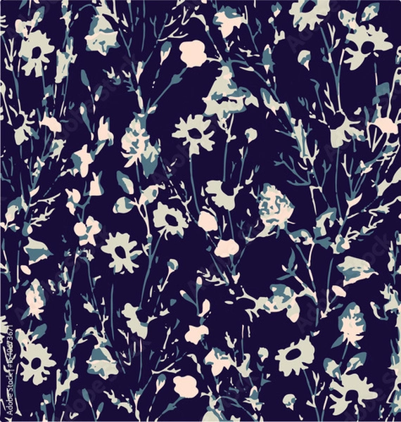 Obraz Floral seamless pattern with big flowers and Vector illustration.seamless floral watercolor pattern with garden pink, flowers roses, leaves, branches. Botanic tile, background.